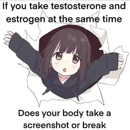 If you take testosterone and estrogen at the same time, does your body take a screenshot or break